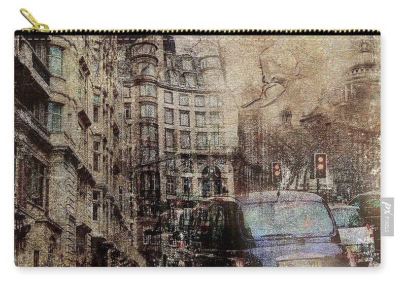 London Zip Pouch featuring the digital art Rainy Day by Nicky Jameson