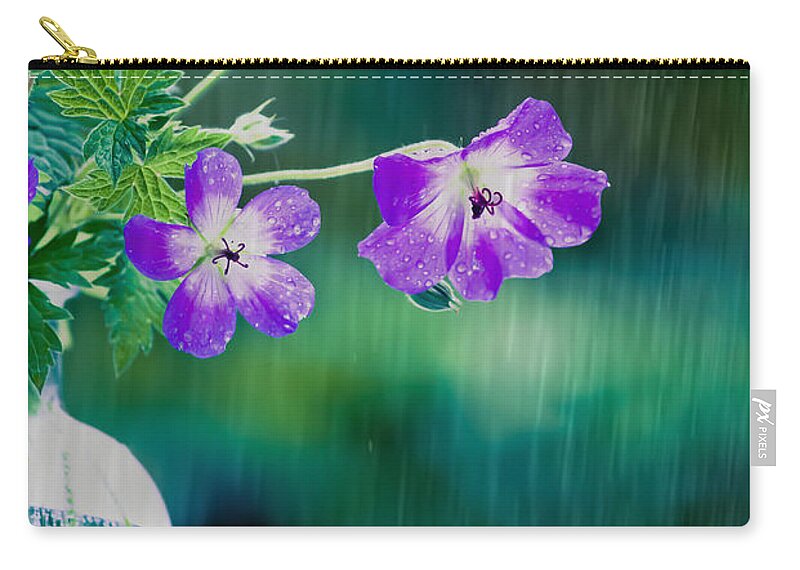 Flower Zip Pouch featuring the photograph Rainy Days and Mondays by Jan Bickerton