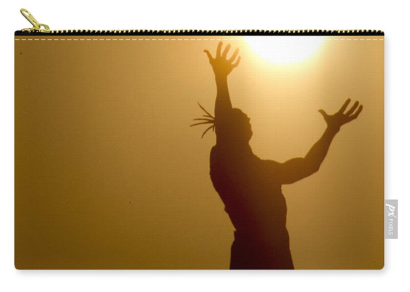 Indian Sculpture Zip Pouch featuring the photograph Raising The Sun by David Yocum