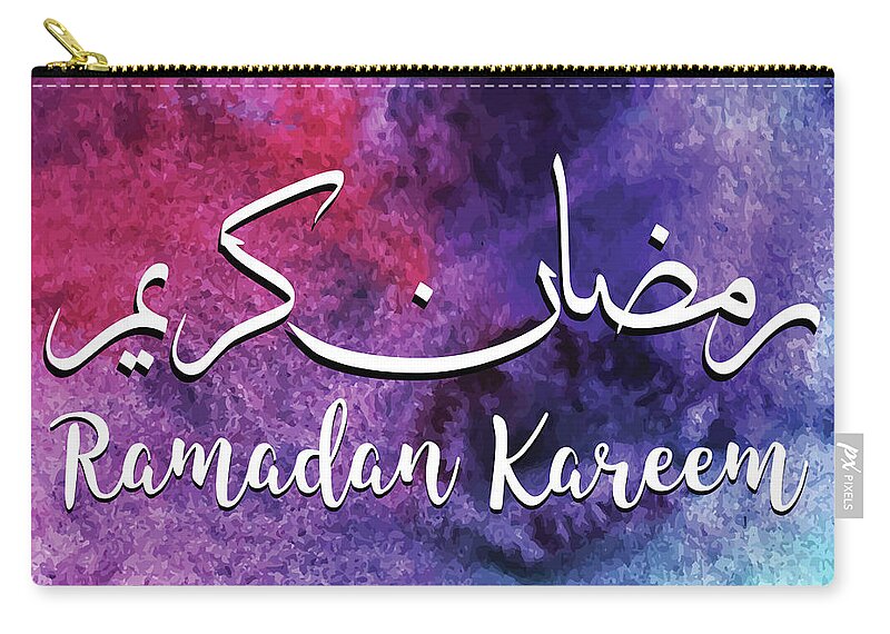  Zip Pouch featuring the digital art Ramadan Kareem by Anam Hamid