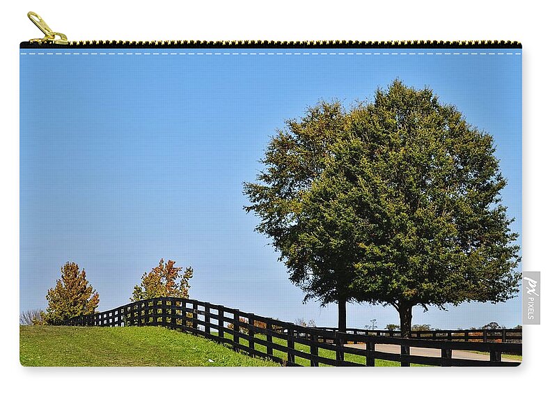 Fence Zip Pouch featuring the photograph Ranch Fence by Eileen Brymer
