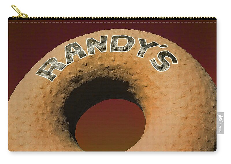 Randy's Donuts Zip Pouch featuring the photograph Randy's Donuts - 2 by Stephen Stookey