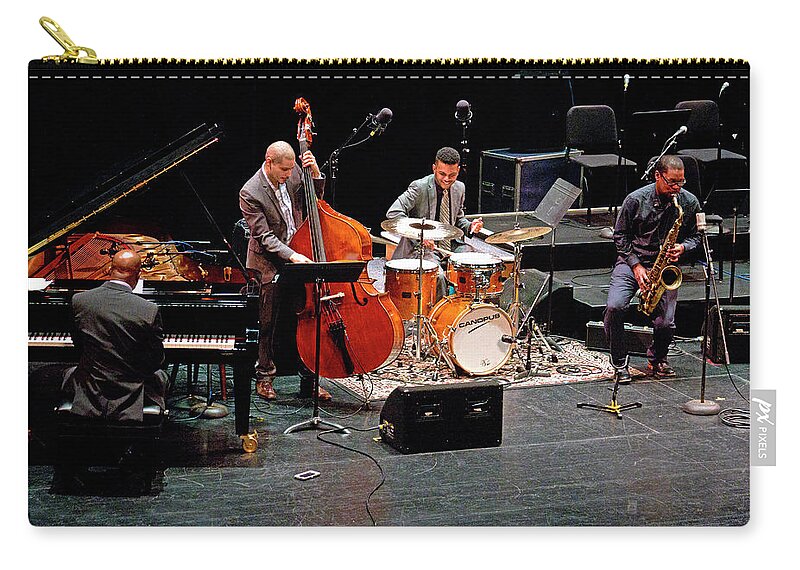 Jazz Zip Pouch featuring the photograph Ravi Coltrane and the Orrin Evans Trio 3 by Lee Santa
