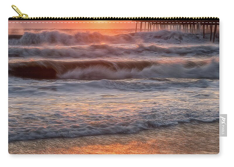 Seascape Zip Pouch featuring the photograph Raw Power by Russell Pugh