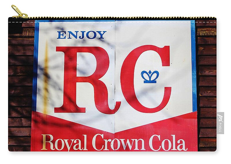 Royal Zip Pouch featuring the photograph RC Cola Sign by Cynthia Guinn