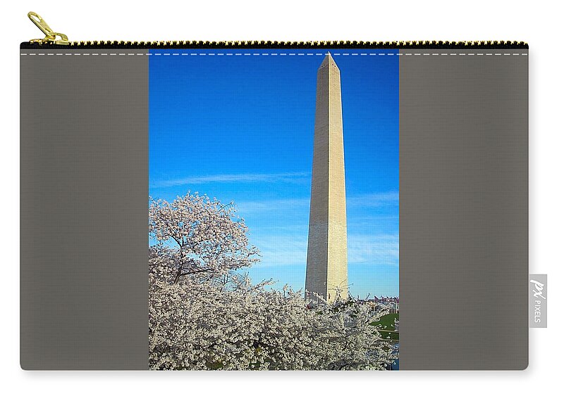 Washington Monument Zip Pouch featuring the photograph Reach for the Sky by Betty Buller Whitehead