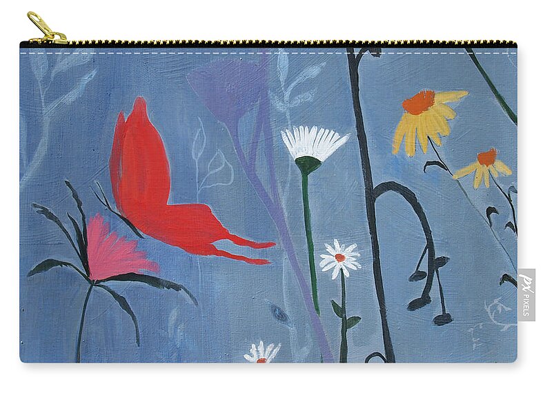 Reaching Higher Zip Pouch featuring the painting Reaching Higher by Robin Pedrero