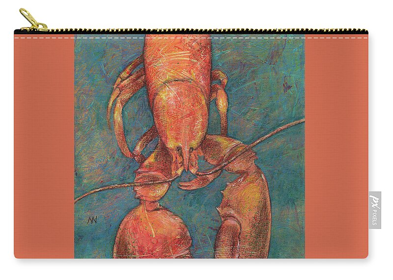 Lobster Carry-all Pouch featuring the mixed media Ready for Suppah by AnneMarie Welsh