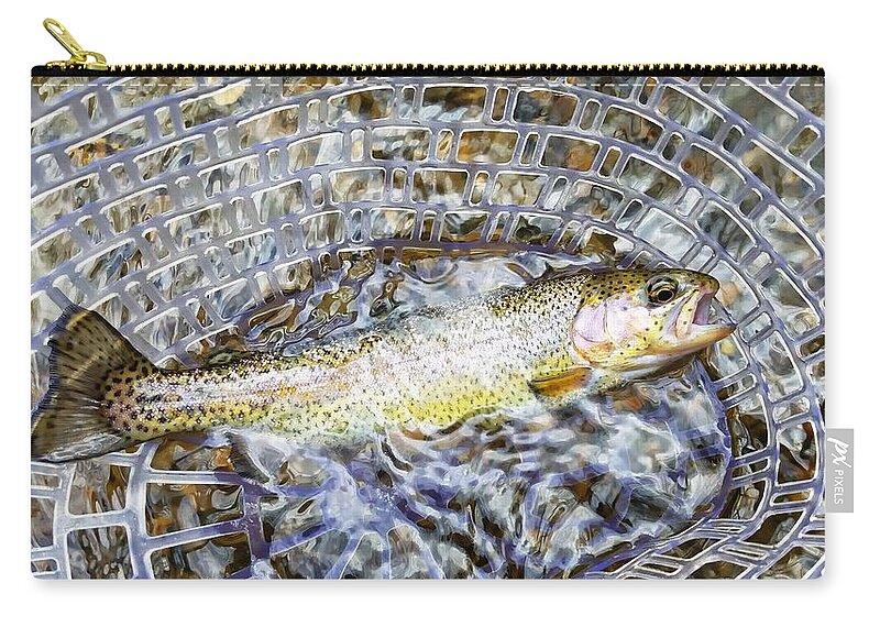Fish Zip Pouch featuring the photograph Ready For The Release by Joe Duket