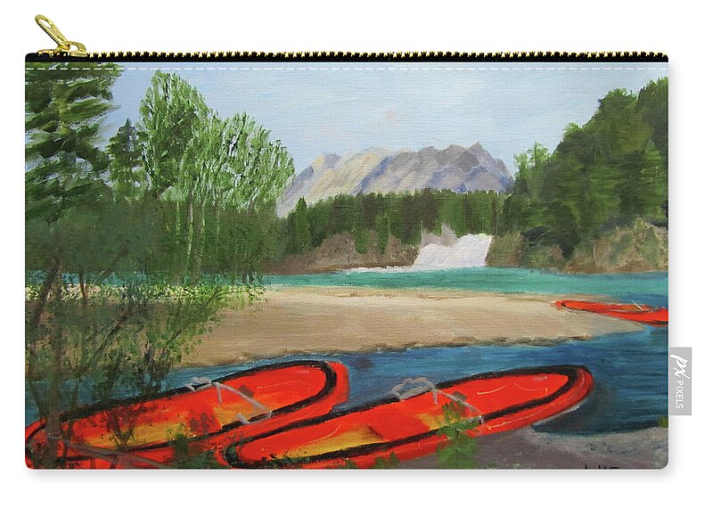 Landscape Zip Pouch featuring the painting Ready to Ride by Linda Feinberg