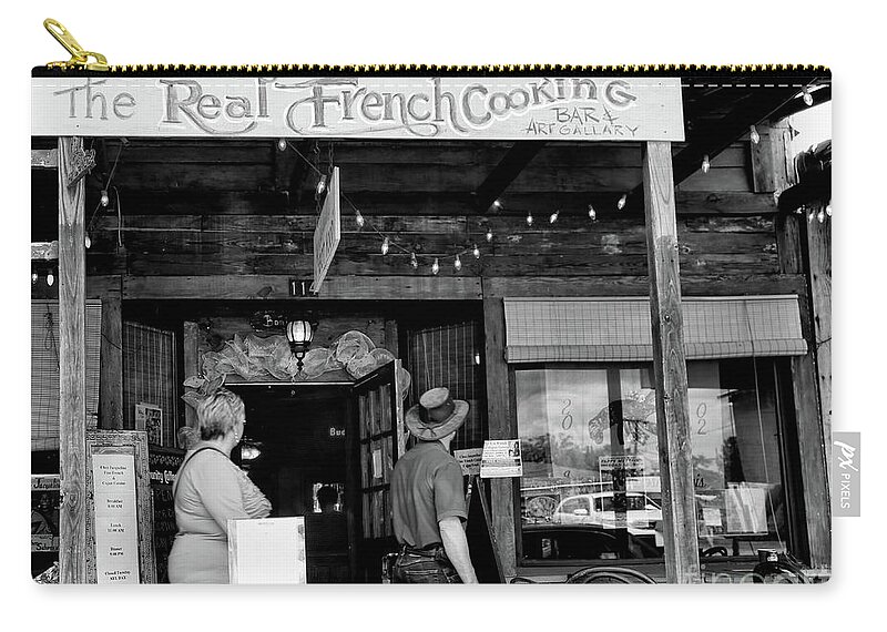 Breaux Bridge Zip Pouch featuring the photograph Real French Cooking Louisiana Restaurant by Chuck Kuhn