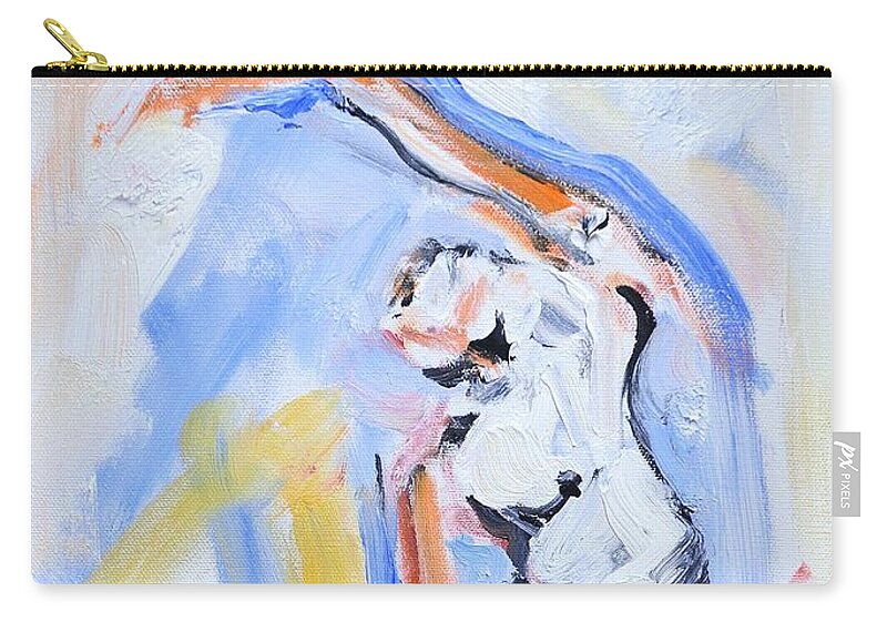 Dance Zip Pouch featuring the painting Rebekah's Dance Series 2 Pose 3 by Donna Tuten