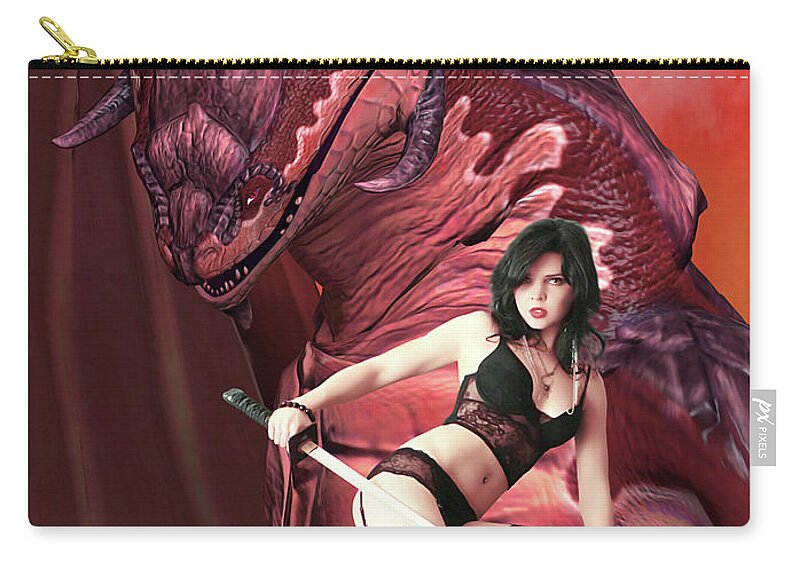 Dragon Zip Pouch featuring the photograph Rebel Dragon by Jon Volden