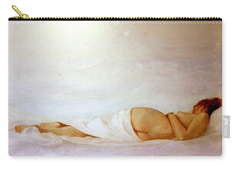 Reclining Nude Carry-all Pouch featuring the painting Reclining Nude 2 by David Ladmore