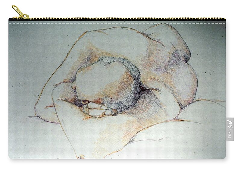Full Body Carry-all Pouch featuring the painting Reclining Study 3 by Barbara Pease
