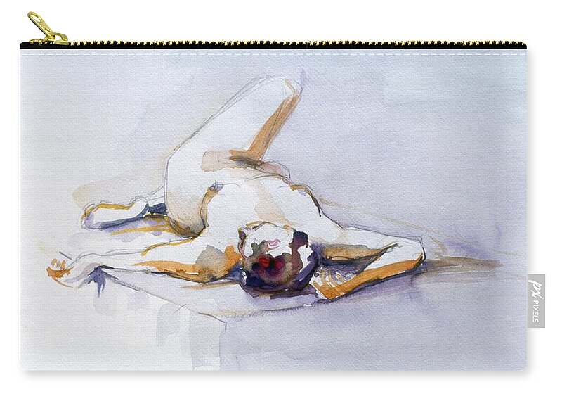 Full Body Zip Pouch featuring the painting Reclining study 6 by Barbara Pease