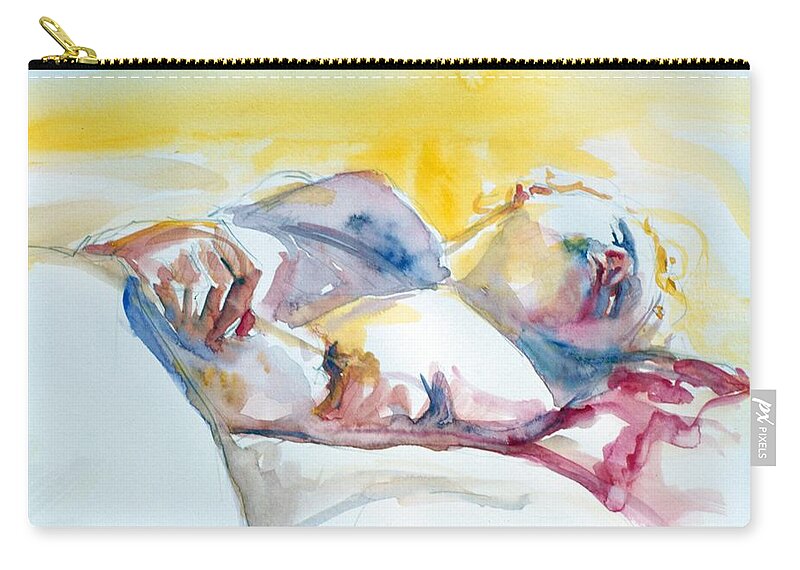 Full Body Carry-all Pouch featuring the painting Reclining Study by Barbara Pease