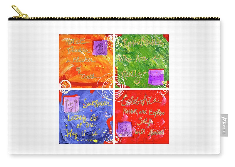 Gallery Zip Pouch featuring the painting Reconnection by Dar Freeland