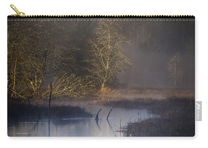 Slough Zip Pouch featuring the photograph Red Alder Along Colewort Creek by Robert Potts