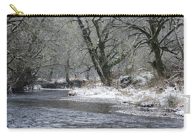 Clatsop County Zip Pouch featuring the photograph Red Alder and Youngs River by Robert Potts