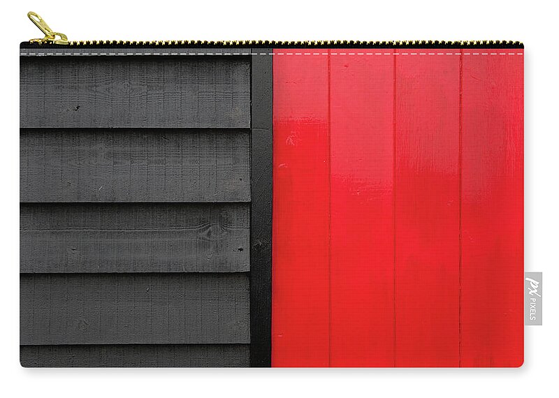 Surface Zip Pouch featuring the photograph Red and black simple wooden surface by Michalakis Ppalis