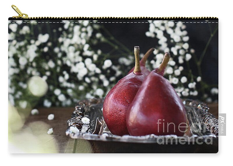 Pear Zip Pouch featuring the photograph Red Anjou Pears by Stephanie Frey