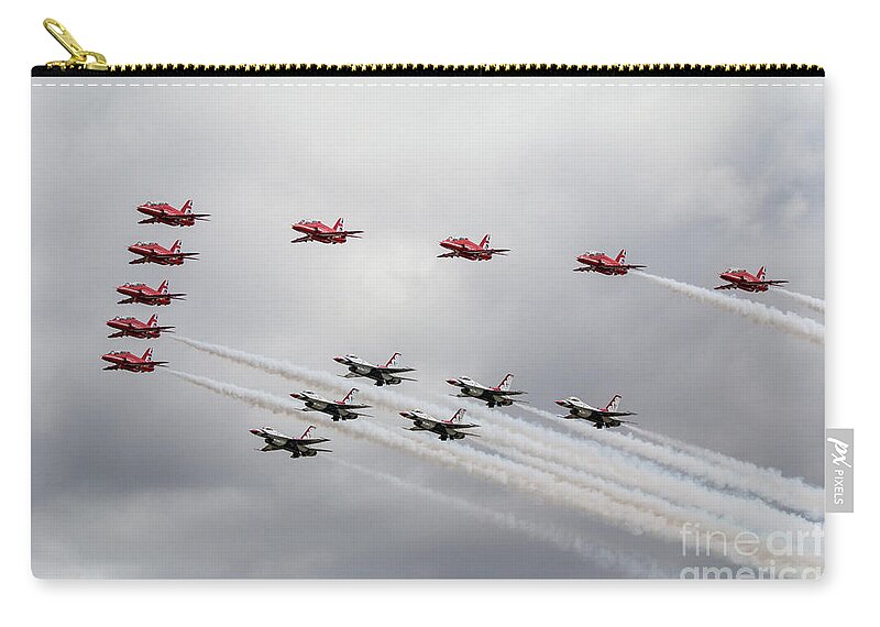 Red Arrows Zip Pouch featuring the digital art red Arrows with The Thunderbirds by Airpower Art