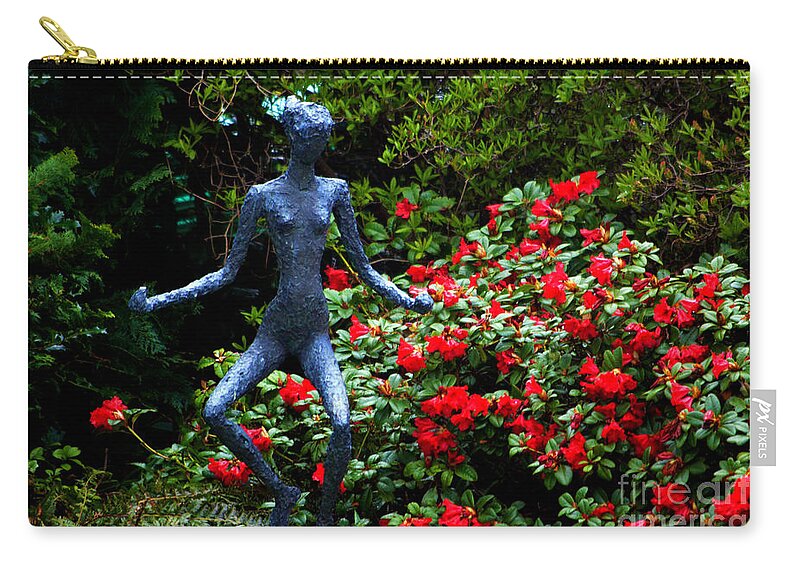 Red Azalea Lady Zip Pouch featuring the photograph Red Azalea Lady by Susanne Van Hulst