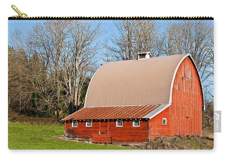 Architecture Zip Pouch featuring the photograph Red Barn by Jeff Goulden