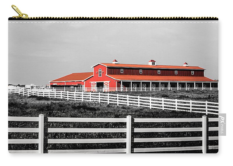 Barn Zip Pouch featuring the photograph Red Barn by Parker Cunningham