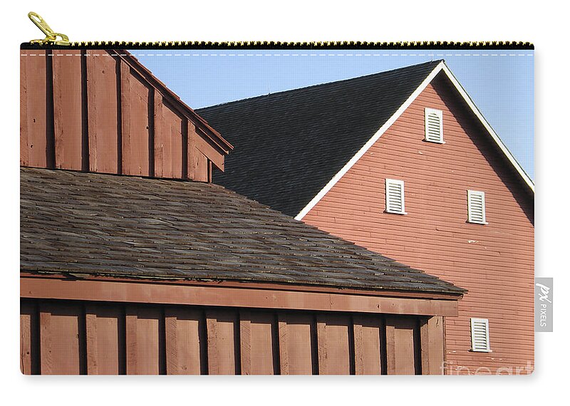  Farm Building Zip Pouch featuring the photograph Red Barns and Blue Sky in Derwood Maryland USA by William Kuta