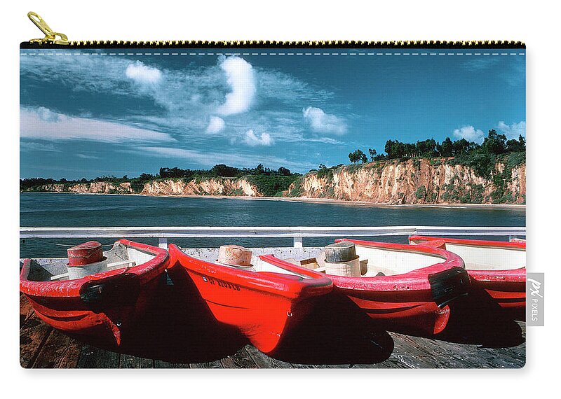 The Walkers Zip Pouch featuring the photograph Red Boat Diaries by The Walkers