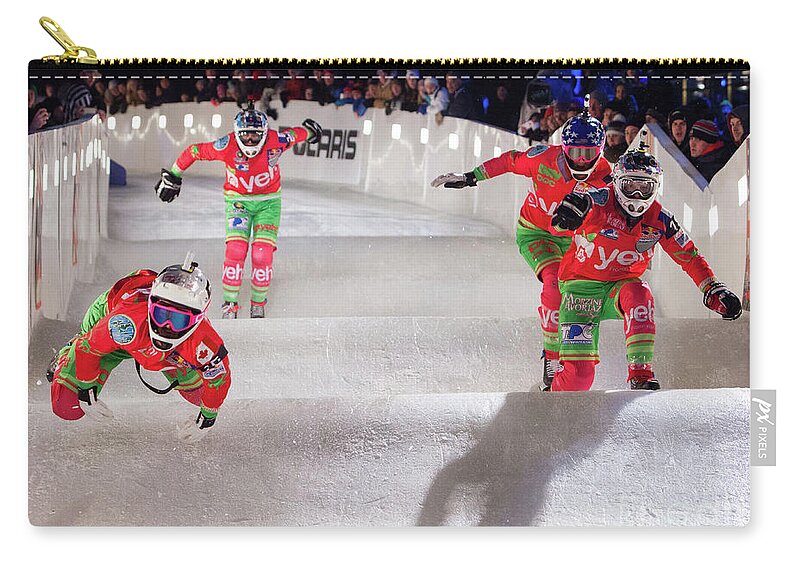 #photogtipsandtricks Zip Pouch featuring the photograph Red Bull Crashed Ice St Paul by Wayne Moran