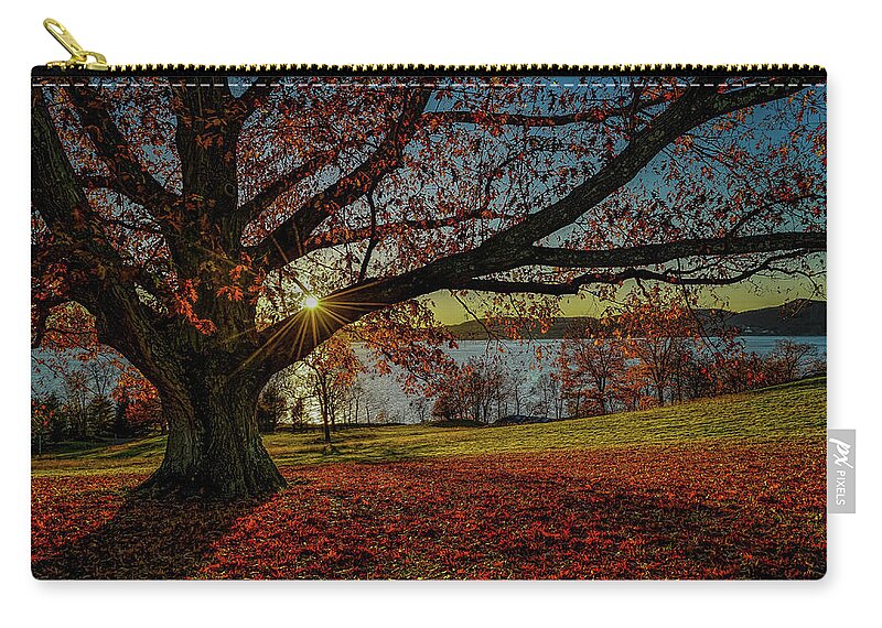 (rockefeller Preserve Zip Pouch featuring the photograph Red Carpet by Jeffrey Friedkin