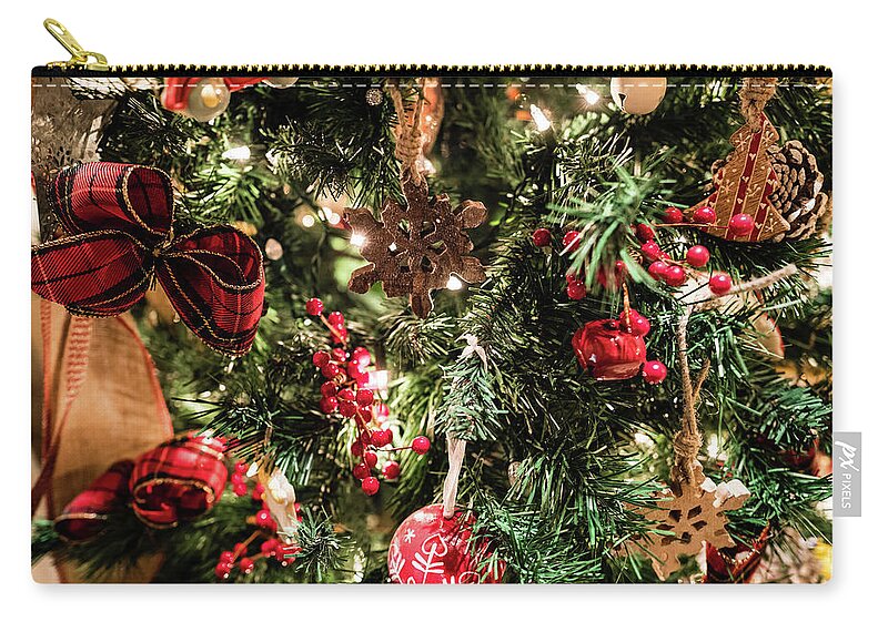 Xmas Zip Pouch featuring the photograph Red Christmas by M G Whittingham
