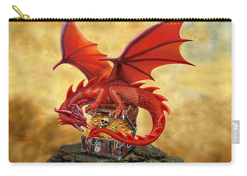 temperament Smitsom sygdom seng Red Dragon's Treasure Chest Zip Pouch by Glenn Holbrook - Pixels Merch