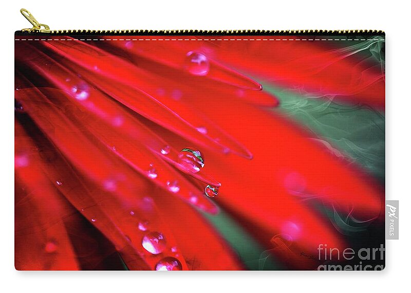 Flowers Carry-all Pouch featuring the photograph Red droplets by Yumi Johnson