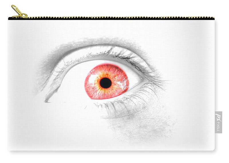 Red Zip Pouch featuring the photograph Red Eye by Jorgo Photography
