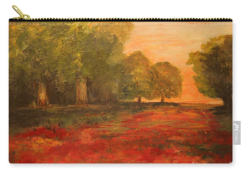 Landscape Carry-all Pouch featuring the painting Red Glow in the Meadow by Julie Lueders 
