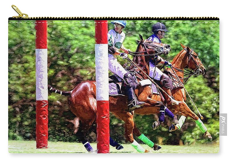 Alicegipsonphotographs Zip Pouch featuring the photograph Red Goal Posts by Alice Gipson