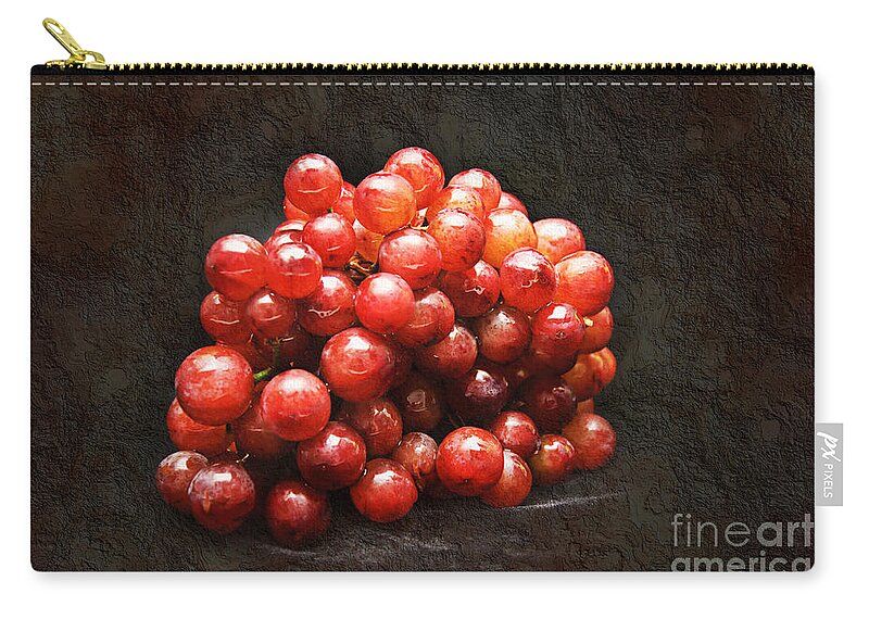 Red Carry-all Pouch featuring the photograph Red Grapes by Andee Design