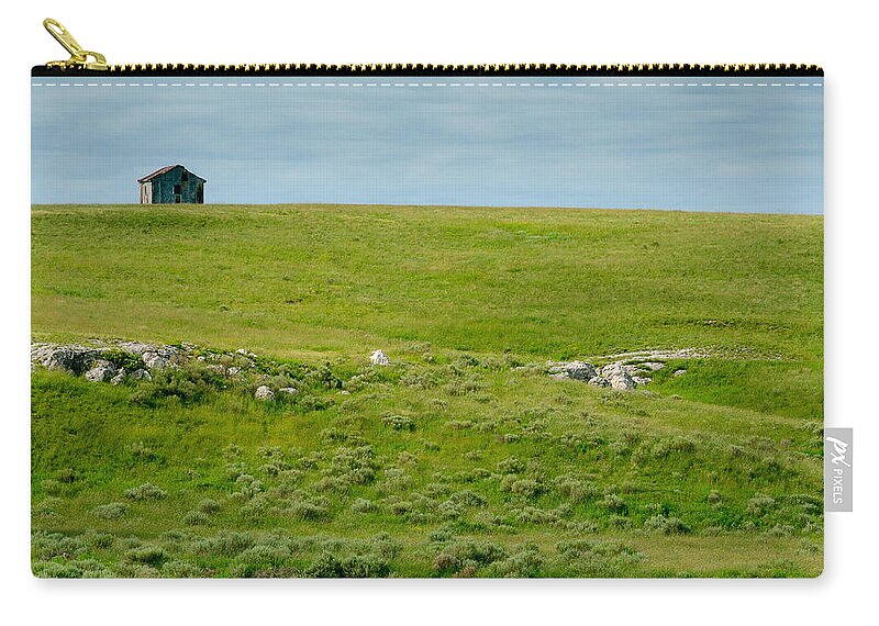 Prairie Zip Pouch featuring the photograph Red Hills Barn by Jeff Phillippi
