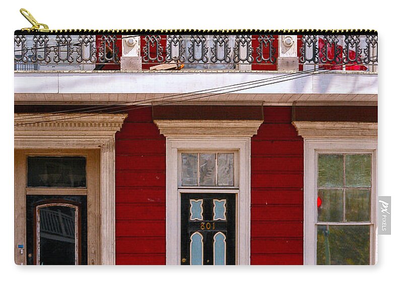 Entrance Zip Pouch featuring the photograph Red House-Nola-Marigny-2 by Kathleen K Parker