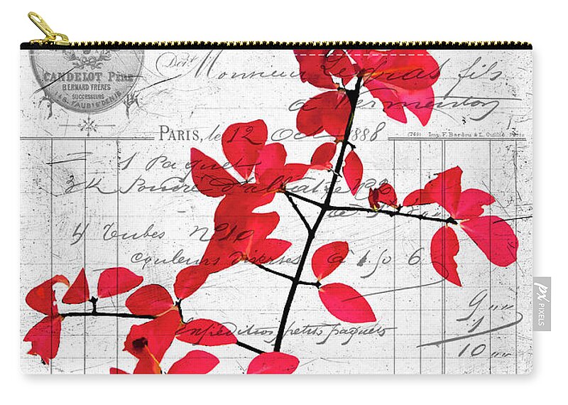 Black Carry-all Pouch featuring the photograph Red Leaves by Cathy Kovarik