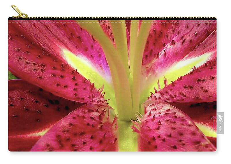 Nature Carry-all Pouch featuring the photograph Red Lily Closeup by Linda Carruth