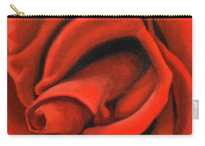 Rose Zip Pouch featuring the painting Red Lips by Thu Nguyen
