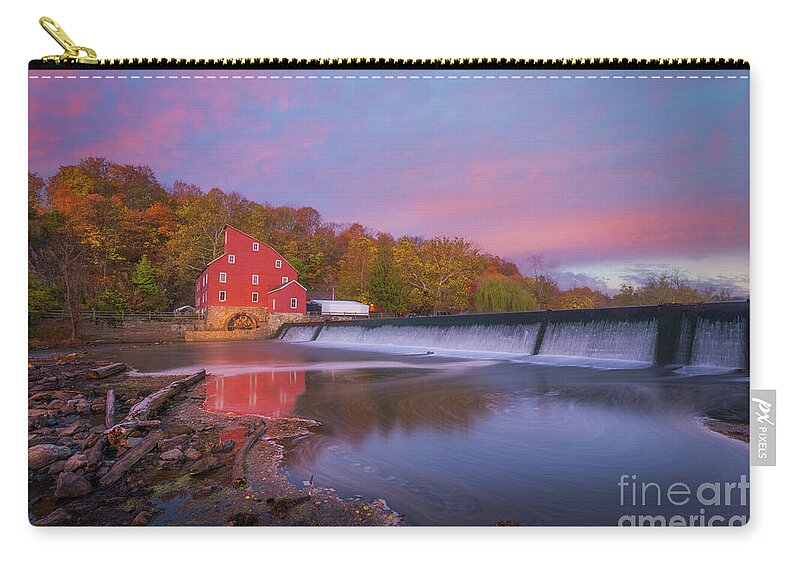 The Red Mill Zip Pouch featuring the photograph Red Mill Swirls by Michael Ver Sprill