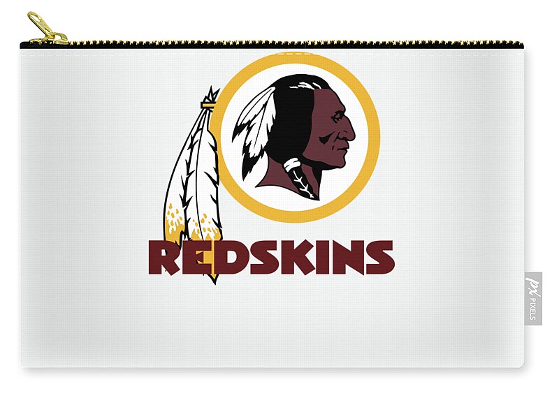 Washington Redskins Zip Pouch featuring the mixed media Washington Redskins on an abraded steel texture by Movie Poster Prints