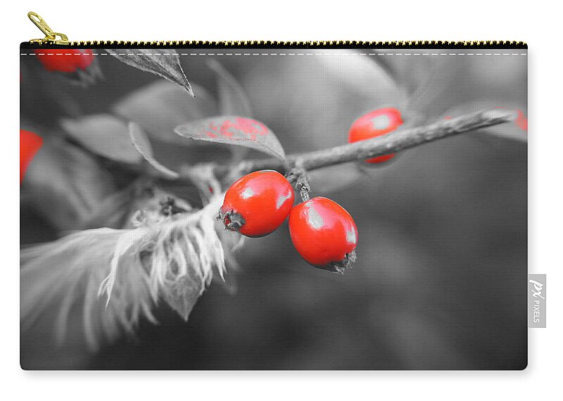 Red Zip Pouch featuring the photograph Red of berries. by Elena Perelman