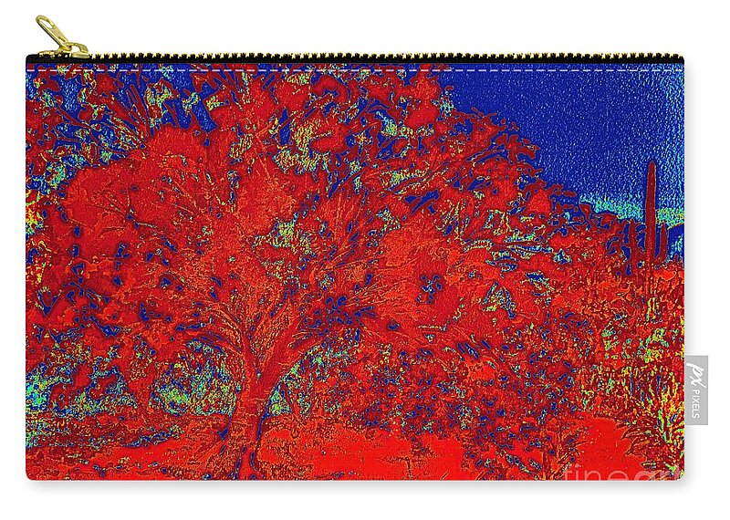 Palo Verde Tree Zip Pouch featuring the painting Red Palo Verdi by Summer Celeste